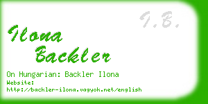 ilona backler business card